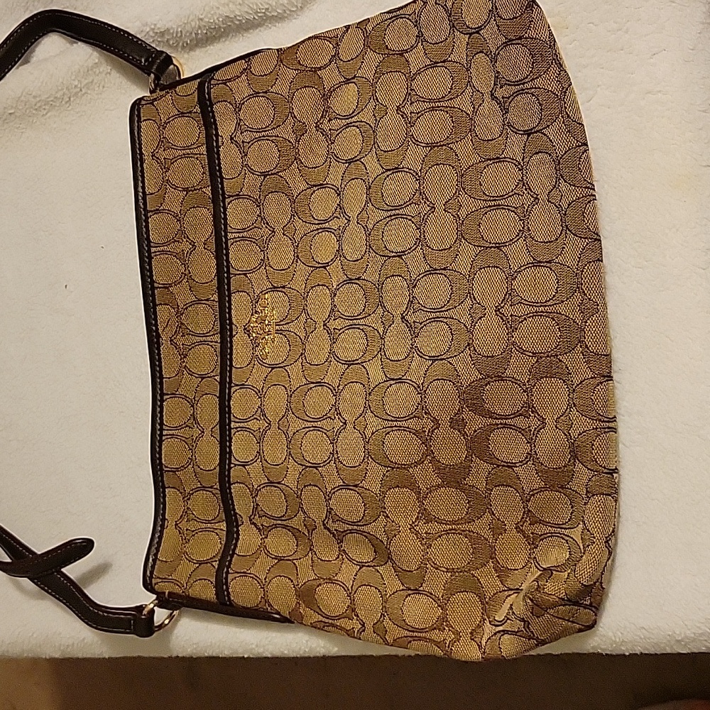 Coach brown signature file bag